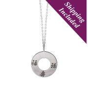 Silver Round Hole Pendant - Three Lucky Stars Silver Round Hole Pendant - Three Lucky Stars
